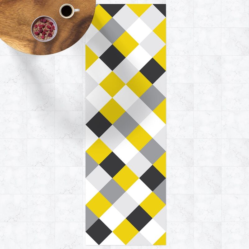 Alfombras vinílicas - Geometrical Pattern Rotated Chessboard Yellow - Panorámico Dimensión LxA: 150cm x 50cm
Alfombras vinílicas - Geometrical Pattern Rotated Chessboard Yellow - Panorámico Dimensión LxA: 150cm x 50cm