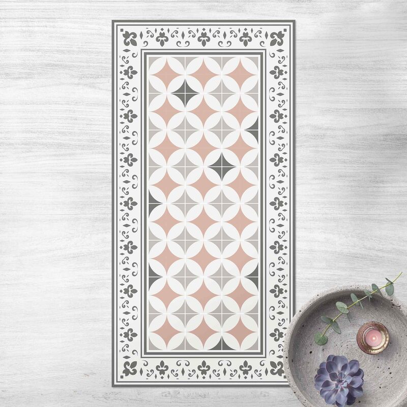 Alfombras vinílicas - Geometrical Tiles Circular Flowers Orange With Border - Alto 2:1 Dimensión LxA: 160cm x 80cm
Alfombras vinílicas - Geometrical Tiles Circular Flowers Orange With Border - Alto 2:1 Dimensión LxA: 160cm x 80cm