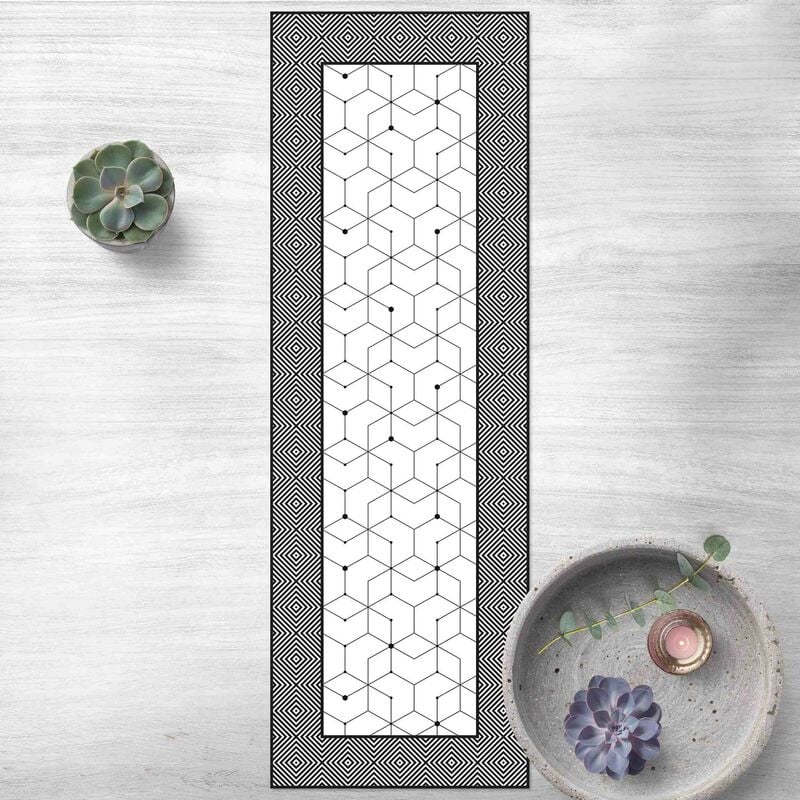 Alfombras vinílicas - Geometrical Tiles Dotted Lines Black And White With Border - Panorámico Dimensión LxA: 150cm x 50cm
Alfombras vinílicas - Geometrical Tiles Dotted Lines Black And White With Border - Panorámico Dimensión LxA: 150cm x 50cm