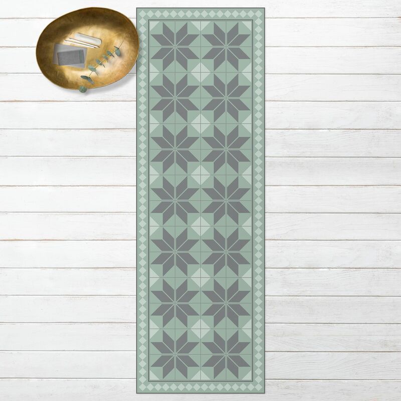 Bilderwelten - Alfombras vinílicas - Geometrical Tiles Star Flower Mint Green Shade With Narrow Border - Panorámico Dimensión LxA: 300cm x 100cm
Bilderwelten - Alfombras vinílicas - Geometrical Tiles Star Flower Mint Green Shade With Narrow Border - Panorámico Dimensión LxA: 300cm x 100cm