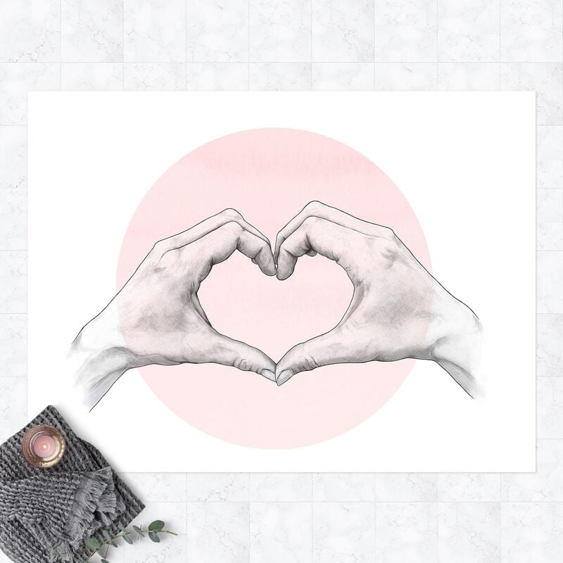 Alfombras vinílicas - Laura Graves - Illustration Heart Hands Circle Pink White - Apaisado 3:4 Dimensión LxA: 90cm x 120cm
Alfombras vinílicas - Laura Graves - Illustration Heart Hands Circle Pink White - Apaisado 3:4 Dimensión LxA: 90cm x 120cm
