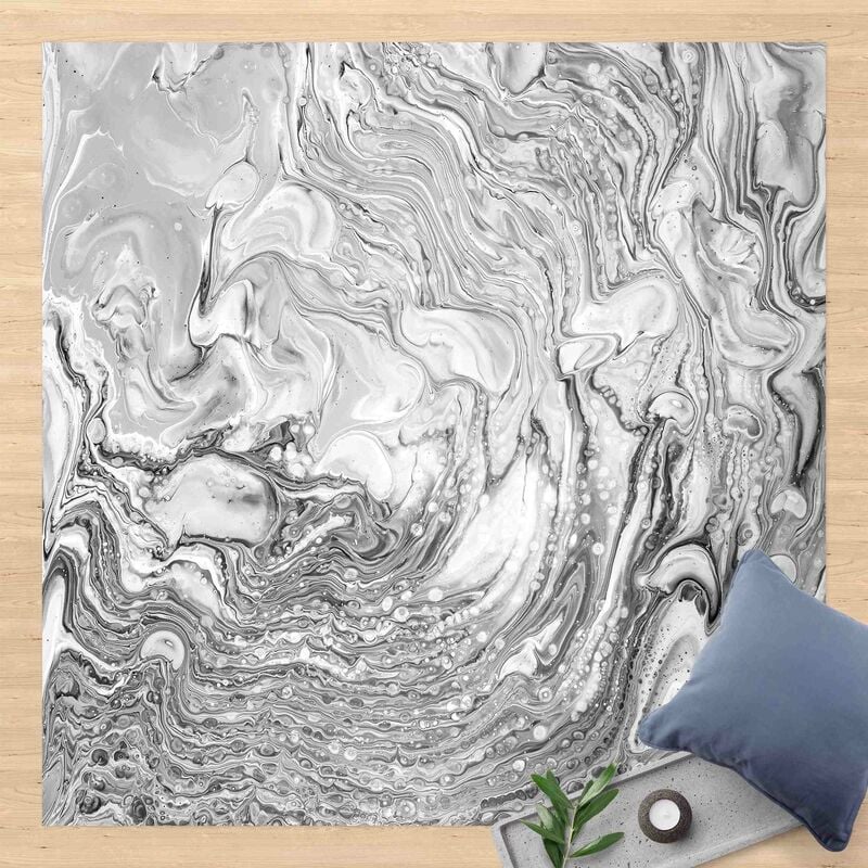 Alfombras vinílicas - Marble Effect Black And White - Cuadrado 1:1 Dimensión LxA: 80cm x 80cm 
Alfombras vinílicas - Marble Effect Black And White - Cuadrado 1:1 Dimensión LxA: 80cm x 80cm