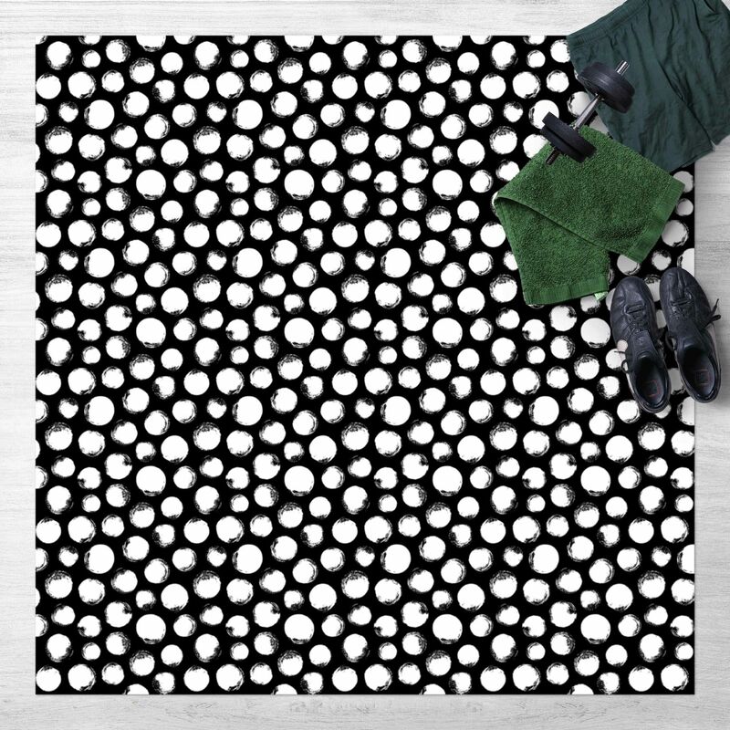 Alfombras vinílicas - White Ink Polka Dots On Black - Cuadrado 1:1 Dimensión LxA: 140cm x 140cm
Alfombras vinílicas - White Ink Polka Dots On Black - Cuadrado 1:1 Dimensión LxA: 140cm x 140cm