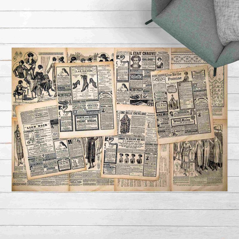 Alfombras vinílicas - Antique Newspapers - Apaisado 2:3 Dimensión LxA: 60cm x 90cm
Alfombras vinílicas - Antique Newspapers - Apaisado 2:3 Dimensión LxA: 60cm x 90cm