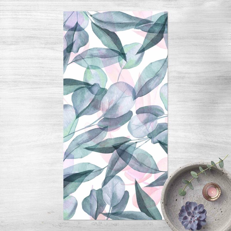 Alfombras vinílicas - Blue And Pink Eucalyptus Leaves Watercolour - Alto 2:1 Dimensión LxA: 260cm x 130cm
Alfombras vinílicas - Blue And Pink Eucalyptus Leaves Watercolour - Alto 2:1 Dimensión LxA: 260cm x 130cm