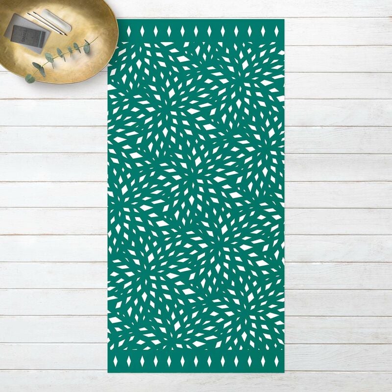 Alfombras vinílicas - Bluish Green Angular Flowers With Stripes - Alto 2:1 Dimensión LxA: 120cm x 60cm
Alfombras vinílicas - Bluish Green Angular Flowers With Stripes - Alto 2:1 Dimensión LxA: 120cm x 60cm
