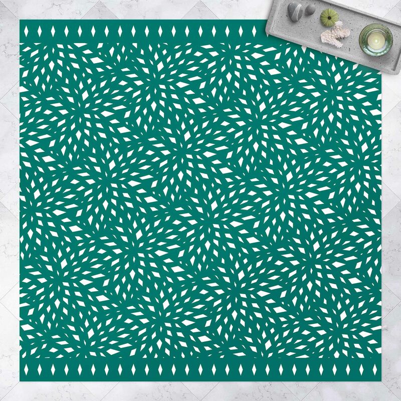 Alfombras vinílicas - Bluish Green Angular Flowers With Stripes - Cuadrado 1:1 Dimensión LxA: 40cm x 40cm
Alfombras vinílicas - Bluish Green Angular Flowers With Stripes - Cuadrado 1:1 Dimensión LxA: 40cm x 40cm