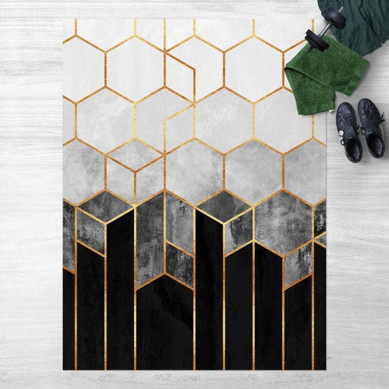 Alfombras vinílicas - Elisabeth Fredriksson - Golden Hexagons Black And White - Alto 4:3 Dimensión LxA: 60cm x 45cm
Alfombras vinílicas - Elisabeth Fredriksson - Golden Hexagons Black And White - Alto 4:3 Dimensión LxA: 60cm x 45cm