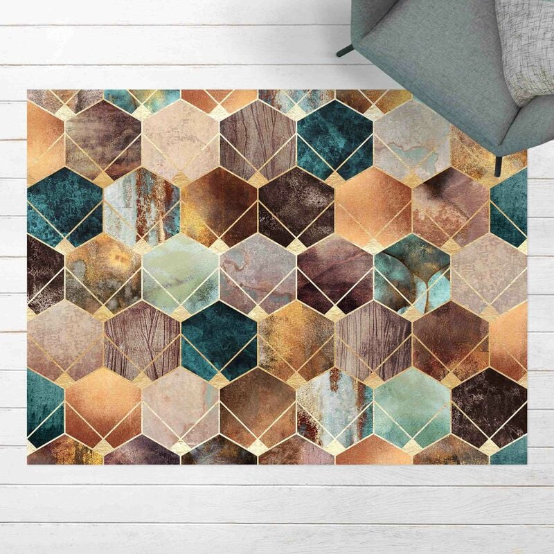 Alfombras vinílicas - Elisabeth Fredriksson - Turquoise Geometry Golden Art Deco - Apaisado 3:4 Dimensión LxA: 60cm x 80cm
Alfombras vinílicas - Elisabeth Fredriksson - Turquoise Geometry Golden Art Deco - Apaisado 3:4 Dimensión LxA: 60cm x 80cm