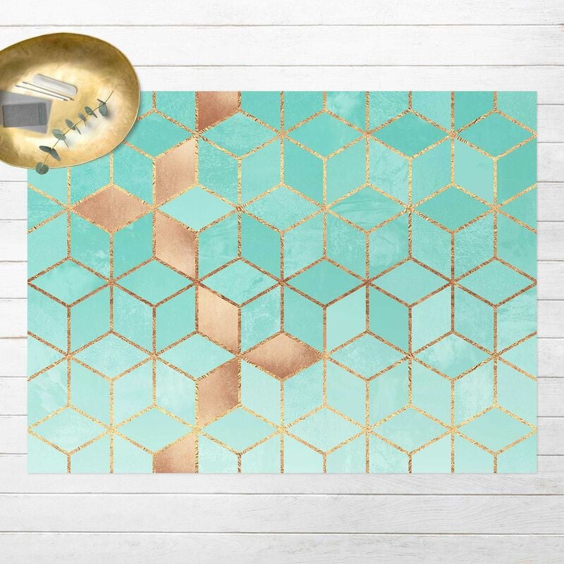 Alfombras vinílicas - Elisabeth Fredriksson - Turquoise White Golden Geometry - Apaisado 3:4 Dimensión LxA: 120cm x 160cm
Alfombras vinílicas - Elisabeth Fredriksson - Turquoise White Golden Geometry - Apaisado 3:4 Dimensión LxA: 120cm x 160cm