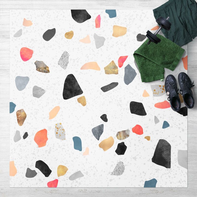 Alfombras vinílicas - Elisabeth Fredriksson - White Terrazzo With Gold Stones - Cuadrado 1:1 Dimensión LxA: 60cm x 60cm
Alfombras vinílicas - Elisabeth Fredriksson - White Terrazzo With Gold Stones - Cuadrado 1:1 Dimensión LxA: 60cm x 60cm