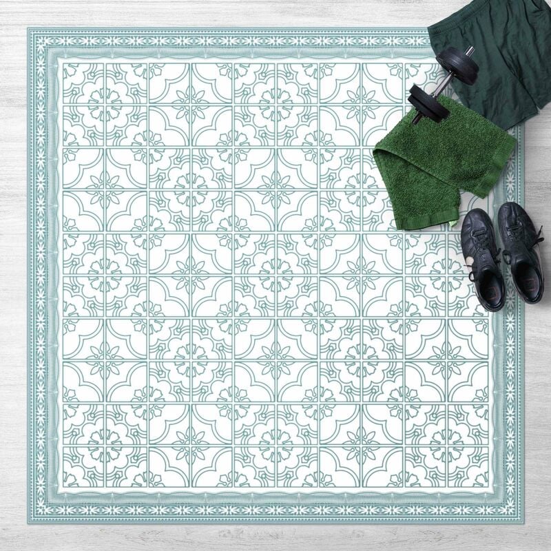 Alfombras vinílicas - Floral Tile Pattern Mint Green Colour With Border - Cuadrado 1:1 Dimensión LxA: 80cm x 80cm
Alfombras vinílicas - Floral Tile Pattern Mint Green Colour With Border - Cuadrado 1:1 Dimensión LxA: 80cm x 80cm