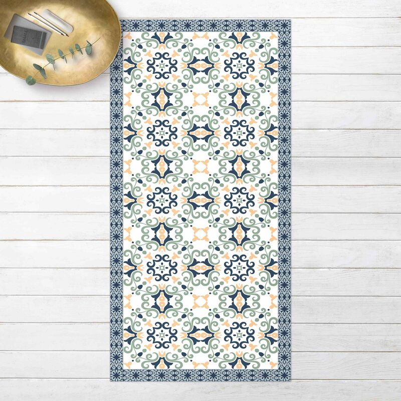 Alfombras vinílicas - Floral Tiles Yellowish Blue With Border - Alto 2:1 Dimensión LxA: 220cm x 110cm
Alfombras vinílicas - Floral Tiles Yellowish Blue With Border - Alto 2:1 Dimensión LxA: 220cm x 110cm