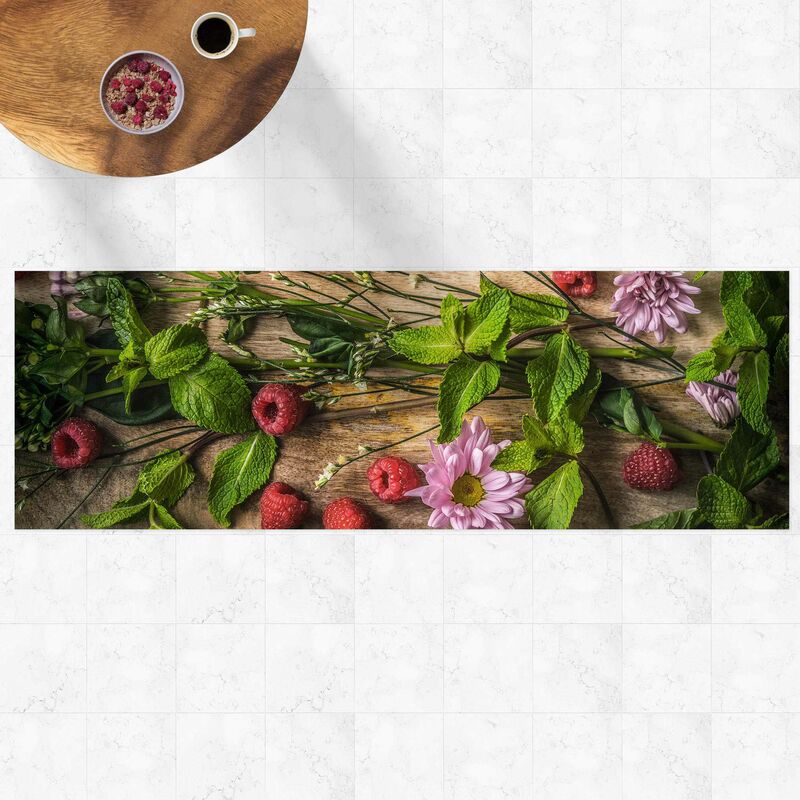Alfombras vinílicas - Flowers Raspberries Mint - Panorama Formato apaisado Dimensión LxA: 50cm x 150cm
Alfombras vinílicas - Flowers Raspberries Mint - Panorama Formato apaisado Dimensión LxA: 50cm x 150cm