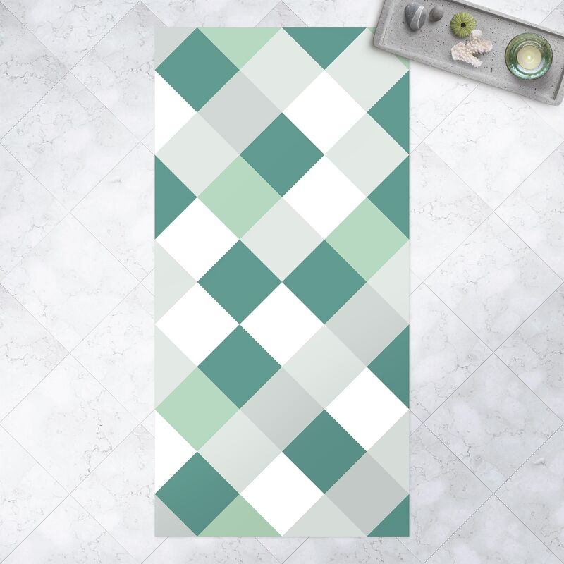 Alfombras vinílicas - Geometrical Pattern Rotated Chessboard Green - Alto 2:1 Dimensión LxA: 260cm x 130cm
Alfombras vinílicas - Geometrical Pattern Rotated Chessboard Green - Alto 2:1 Dimensión LxA: 260cm x 130cm