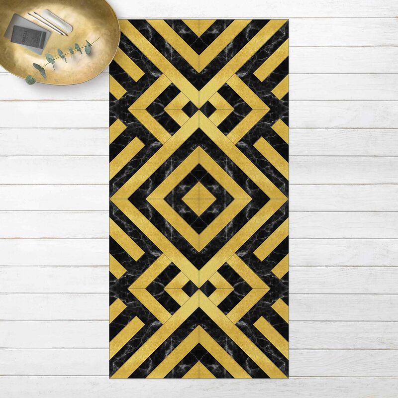 Alfombras vinílicas - Geometrical Tile Mix Art Deco Gold Black Marble - Alto 2:1 Dimensión LxA: 100cm x 50cm
Alfombras vinílicas - Geometrical Tile Mix Art Deco Gold Black Marble - Alto 2:1 Dimensión LxA: 100cm x 50cm