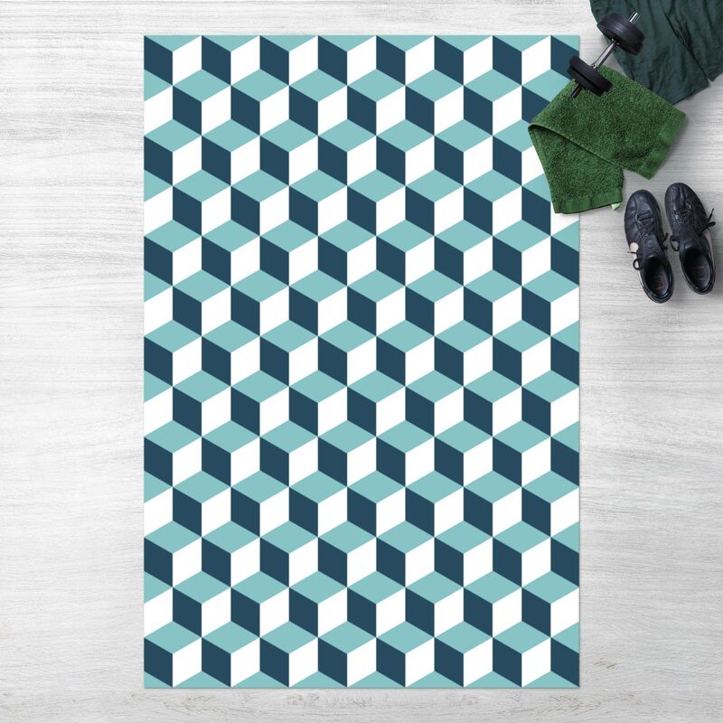 Alfombras vinílicas - Geometrical Tile Mix Cubes Turquoise - Alto 3:2 Dimensión LxA: 180cm x 120cm
Alfombras vinílicas - Geometrical Tile Mix Cubes Turquoise - Alto 3:2 Dimensión LxA: 180cm x 120cm
