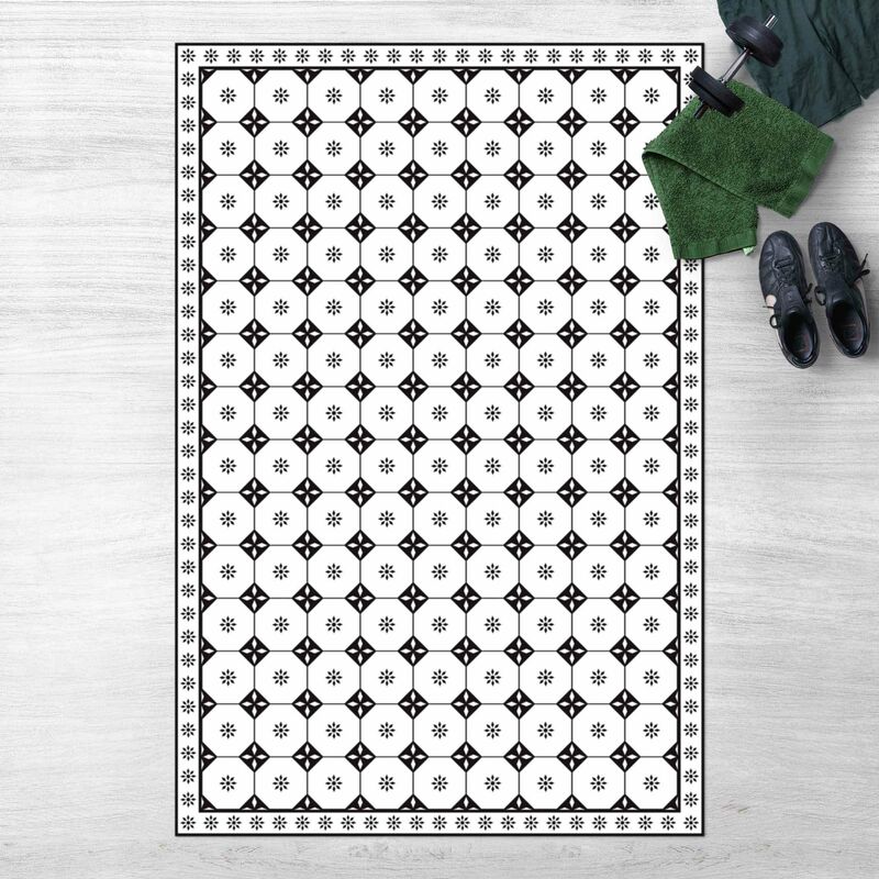 Alfombras vinílicas - Geometrical Tiles Cottage Black And White With Border - Alto 3:2 Dimensión LxA: 90cm x 60cm
Alfombras vinílicas - Geometrical Tiles Cottage Black And White With Border - Alto 3:2 Dimensión LxA: 90cm x 60cm