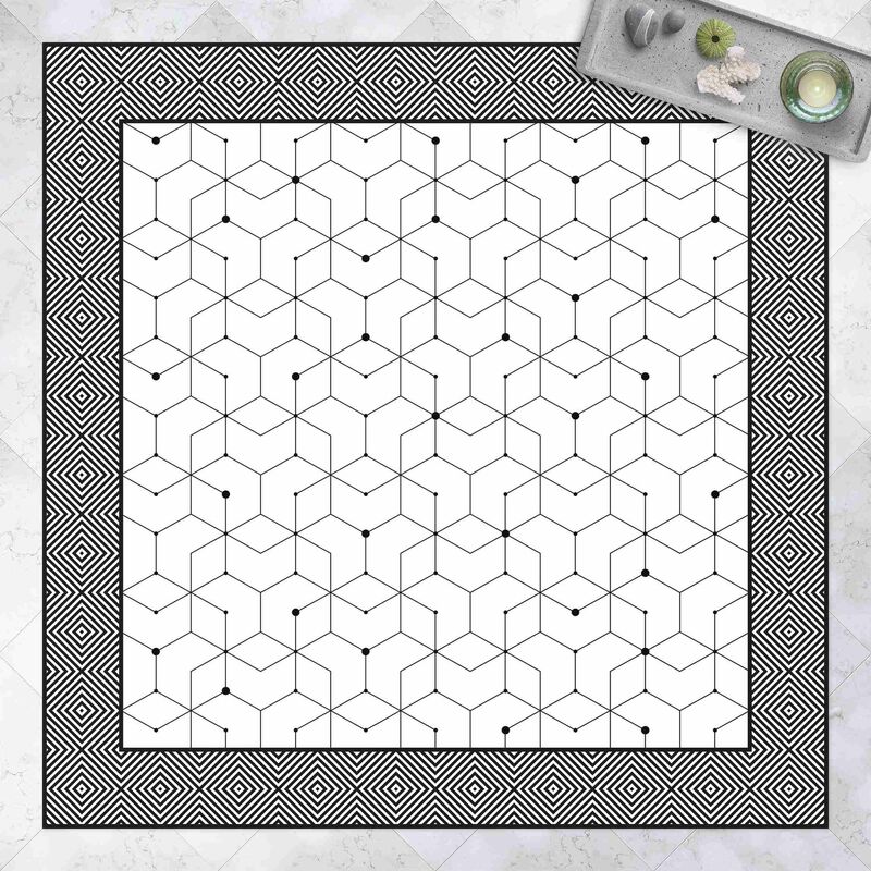Alfombras vinílicas - Geometrical Tiles Dotted Lines Black And White With Border - Cuadrado 1:1 Dimensión LxA: 60cm x 60cm
Alfombras vinílicas - Geometrical Tiles Dotted Lines Black And White With Border - Cuadrado 1:1 Dimensión LxA: 60cm x 60cm