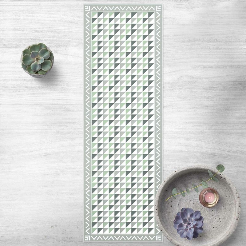 Bilderwelten - Alfombras vinílicas - Geometrical Tiles Small Triangles Olive green with Border - Panorámico Dimensión LxA: 210cm x 70cm
Bilderwelten - Alfombras vinílicas - Geometrical Tiles Small Triangles Olive green with Border - Panorámico Dimensión LxA: 210cm x 70cm