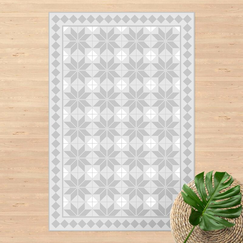 Alfombras vinílicas - Geometrical Tiles Star Flower Grey With Border - Alto 3:2 Dimensión LxA: 180cm x 120cm
Alfombras vinílicas - Geometrical Tiles Star Flower Grey With Border - Alto 3:2 Dimensión LxA: 180cm x 120cm