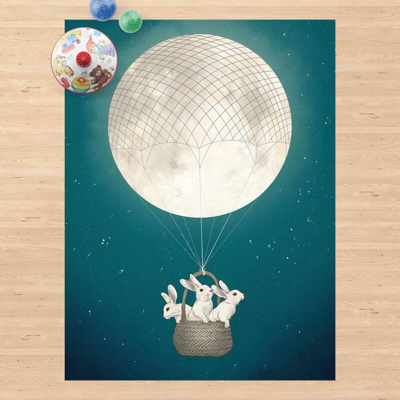 Alfombras vinílicas - Laura Graves - Illustration Rabbits Moon As Hot-Air Balloon Starry Sky - Alto 4:3 Dimensión LxA: 120cm x 90cm
Alfombras vinílicas - Laura Graves - Illustration Rabbits Moon As Hot-Air Balloon Starry Sky - Alto 4:3 Dimensión LxA: 120cm x 90cm