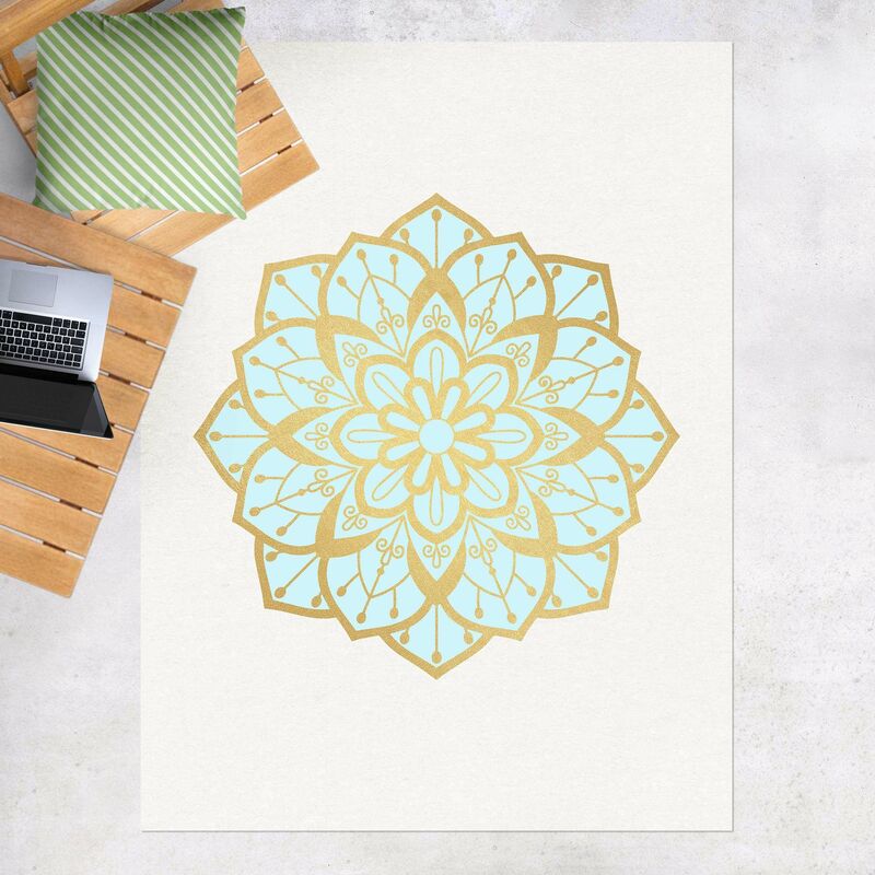 Alfombras vinílicas - Mandala Illustration Flower Light Blue Gold - Alto 4:3 Dimensión LxA: 140cm x 105cm
Alfombras vinílicas - Mandala Illustration Flower Light Blue Gold - Alto 4:3 Dimensión LxA: 140cm x 105cm
