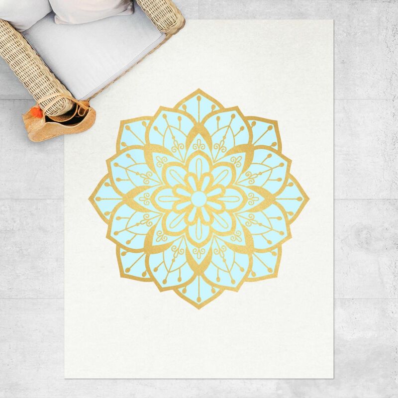 Alfombras vinílicas - Mandala Illustration Flower Light Blue Gold - Alto 4:3 Dimensión LxA: 60cm x 45cm
Alfombras vinílicas - Mandala Illustration Flower Light Blue Gold - Alto 4:3 Dimensión LxA: 60cm x 45cm