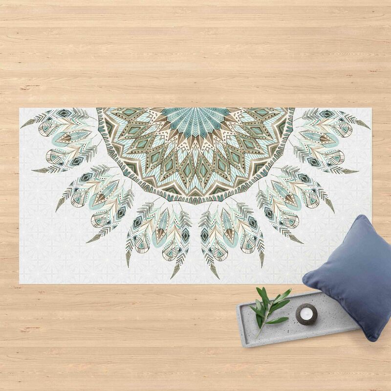 Bilderwelten - Alfombras vinílicas - Mandala Watercolour Feathers Semicircle Blue Green - Apaisado 1:2 Dimensión LxA: 100cm x 200cm
Bilderwelten - Alfombras vinílicas - Mandala Watercolour Feathers Semicircle Blue Green - Apaisado 1:2 Dimensión LxA: 100cm x 200cm