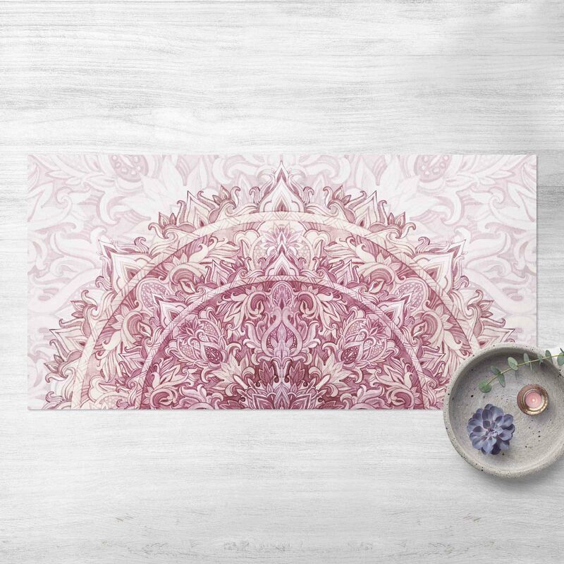 Alfombras vinílicas - Mandala Watercolour Ornament Semicircle Red - Apaisado 1:2 Dimensión LxA: 50cm x 100cm
Alfombras vinílicas - Mandala Watercolour Ornament Semicircle Red - Apaisado 1:2 Dimensión LxA: 50cm x 100cm