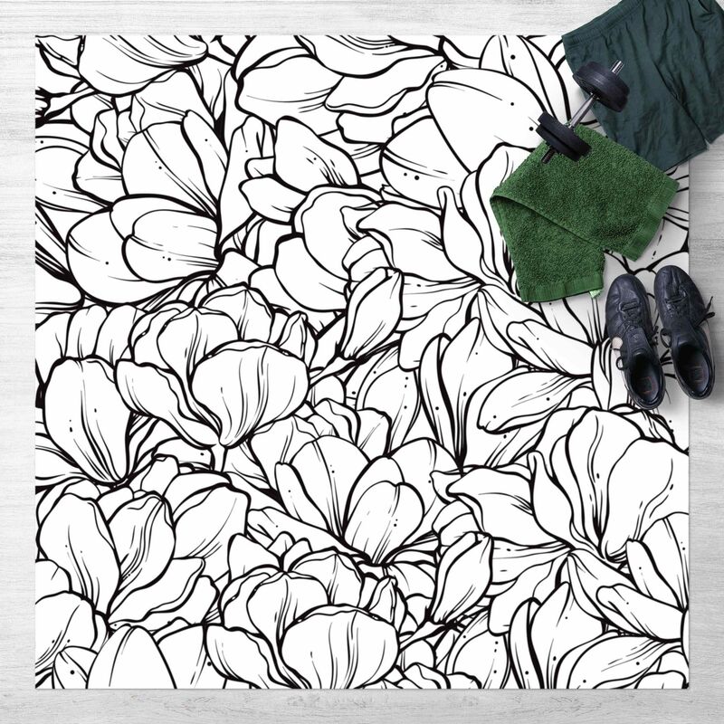 Alfombras vinílicas - Sea Of Magnolia Blossoms Black And White - Cuadrado 1:1 Dimensión LxA: 80cm x 80cm
Alfombras vinílicas - Sea Of Magnolia Blossoms Black And White - Cuadrado 1:1 Dimensión LxA: 80cm x 80cm