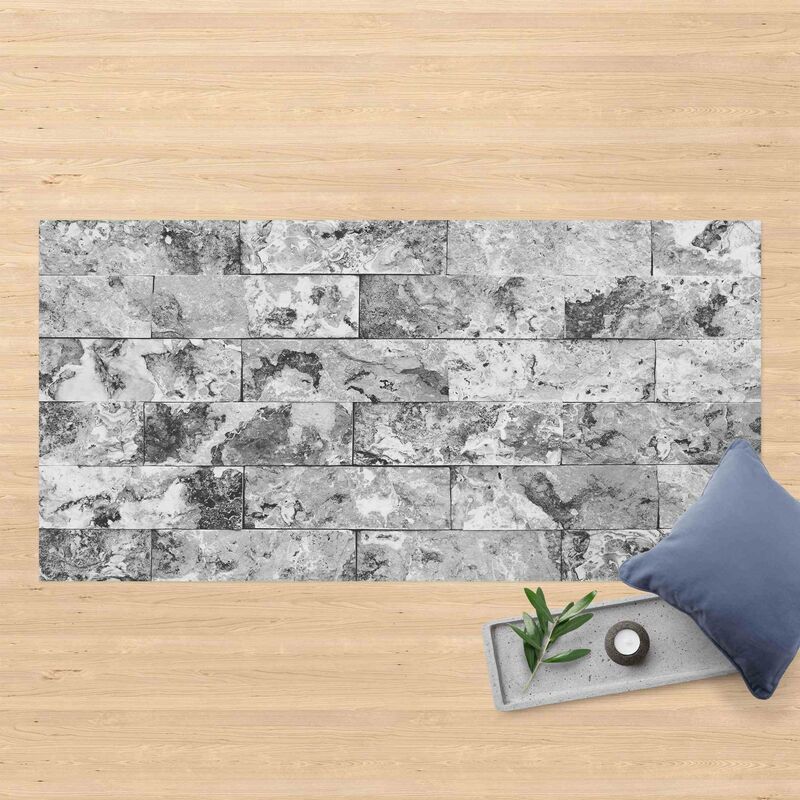 Alfombras vinílicas - Stone Wall Natural Marble Gray - Apaisado 1:2 Dimensión LxA: 70cm x 140cm
Alfombras vinílicas - Stone Wall Natural Marble Gray - Apaisado 1:2 Dimensión LxA: 70cm x 140cm