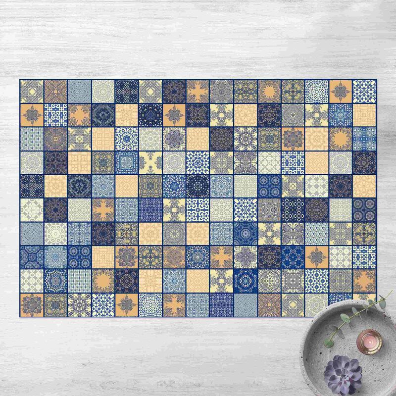 Alfombras vinílicas - Sunny Mediterranian Tiles With Blue Joints - Apaisado 2:3 Dimensión LxA: 120cm x 180cm
Alfombras vinílicas - Sunny Mediterranian Tiles With Blue Joints - Apaisado 2:3 Dimensión LxA: 120cm x 180cm