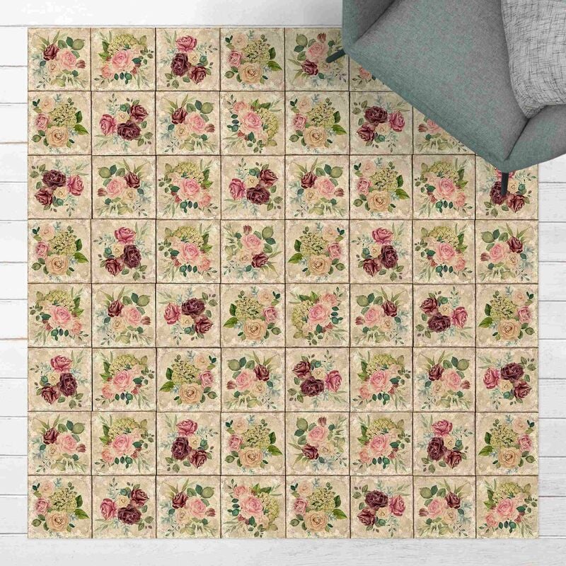Bilderwelten - Alfombras vinílicas - Vintage Roses And Hydrangea - Cuadrado 1:1 Dimensión LxA: 120cm x 120cm 
Bilderwelten - Alfombras vinílicas - Vintage Roses And Hydrangea - Cuadrado 1:1 Dimensión LxA: 120cm x 120cm