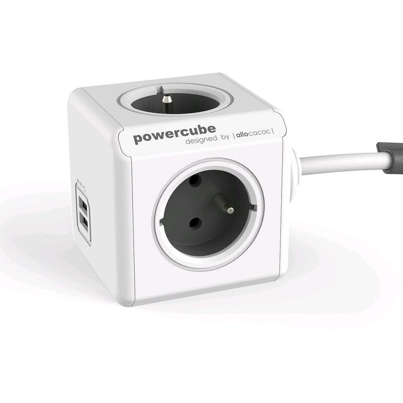 Allocacoc PowerCube - Ladrón de 4 enchufes y 2 Puertos USB (3500 W, Norma Francesa), Blanco
Allocacoc PowerCube - Ladrón de 4 enchufes y 2 Puertos USB (3500 W, Norma Francesa), Blanco