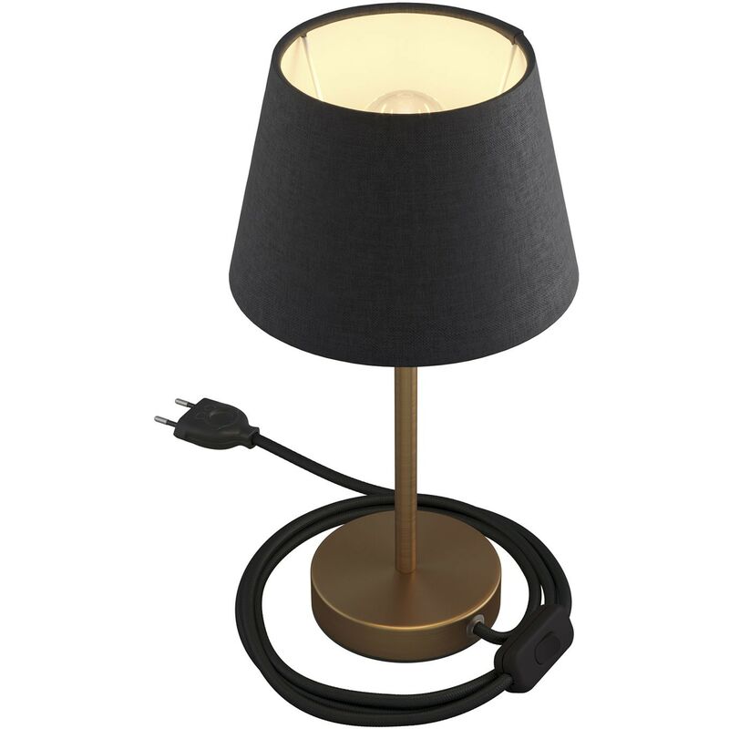 Creative Cables - Alzaluce con pantalla Imperio, lámpara de mesa de metal clavija de 2 polos, cable e interruptor | 20 cm - Bronce satinado - Tela
Creative Cables - Alzaluce con pantalla Imperio, lámpara de mesa de metal clavija de 2 polos, cable e interruptor | 20 cm - Bronce satinado - Tela