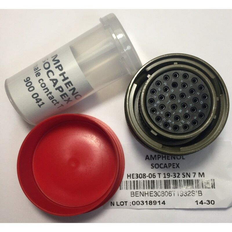 Amphenol circular HE308-06T19-32SN7M contacto a 32pos MIL. Mujer - MIL-DTL-38999 - Souriau
Amphenol circular HE308-06T19-32SN7M contacto a 32pos MIL. Mujer - MIL-DTL-38999 - Souriau