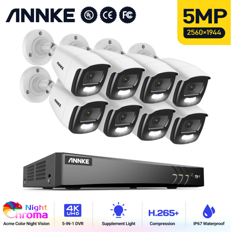 ANNKE Sistema de cámara de seguridad 4K Ultra HD DVR con visión nocturna a todo color 24/7 Vigilancia CCTV interior al aire libre con luz
ANNKE Sistema de cámara de seguridad 4K Ultra HD DVR con visión nocturna a todo color 24/7 Vigilancia CCTV interior al aire libre con luz