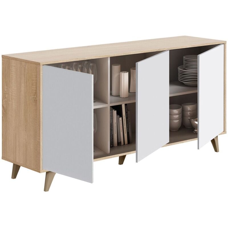 Aparador 3 Puertas Kikua Ancho: 154 Cm X Largo: 40 Cm X Alto: 77 Cm