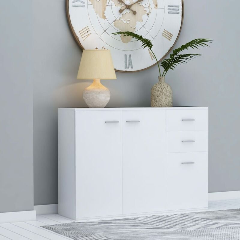 Aparador de aglomerado blanco 105x30x75 cm - Blanco