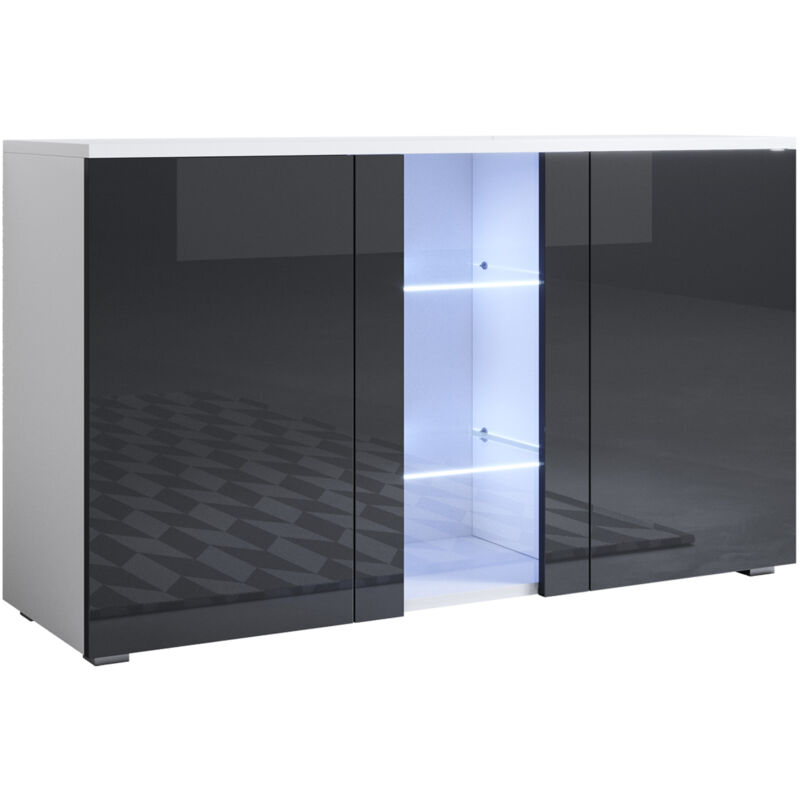 Aparador 2 puertas 1 vitrina – Blanco y Negro Acabado en Brillo LED – 120 x 72cm – LUKE A1
Aparador 2 puertas 1 vitrina – Blanco y Negro Acabado en Brillo LED – 120 x 72cm – LUKE A1