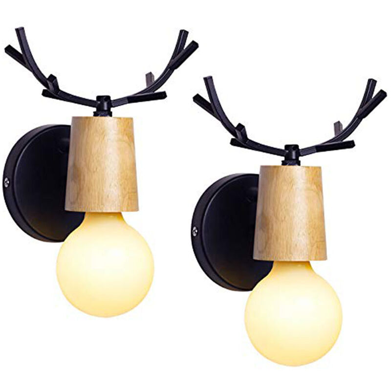 Stoex - Aplique de Pared de Ciervo de Navidad Lámpara de Pared Retro Lámpara de Pared de Astas Creativas Negro Apliques de Pared de Madera de Metal
Stoex - Aplique de Pared de Ciervo de Navidad Lámpara de Pared Retro Lámpara de Pared de Astas Creativas Negro Apliques de Pared de Madera de Metal