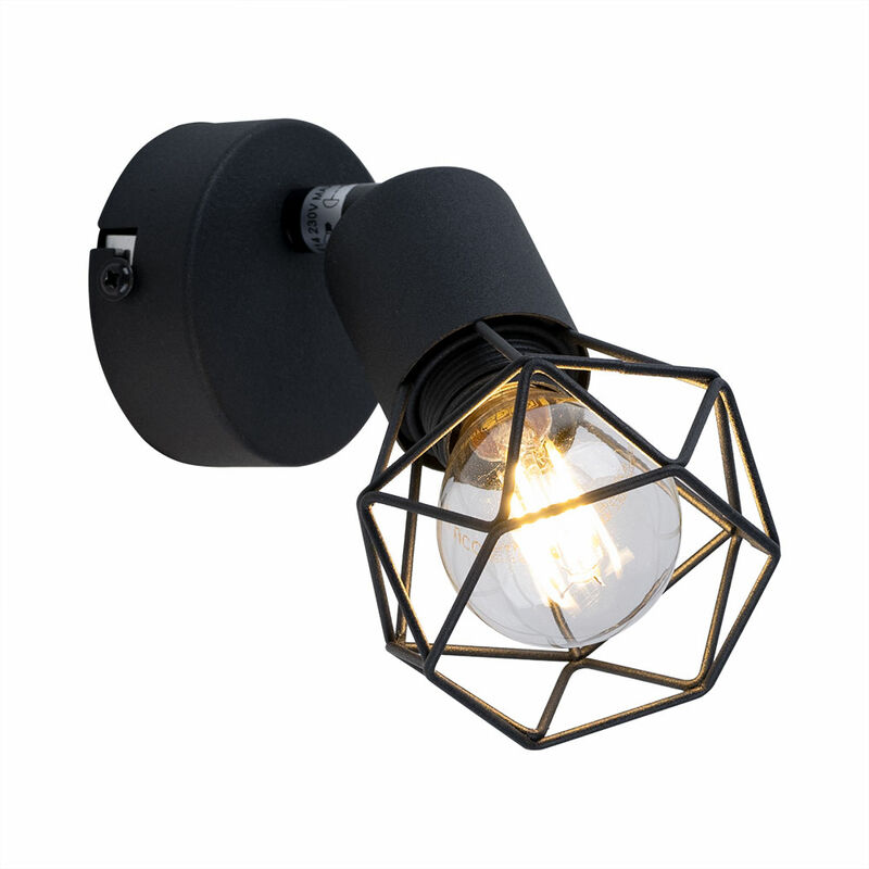 Foco de pared con control remoto, lámpara de rejilla con forma de jaula, regulable en negro, ajustable en un juego que incluye bombillas LED RGB
Foco de pared con control remoto, lámpara de rejilla con forma de jaula, regulable en negro, ajustable en un juego que incluye bombillas LED RGB