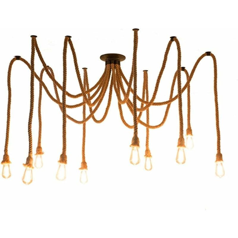Lustre de Cuerda de Cáñamo con 10 X E27 Estilo Lámpara de Techo Industrial Lámparas de Colgar Retro para Sala de Estar Comedor Bar Balcón No Incluyen
Lustre de Cuerda de Cáñamo con 10 X E27 Estilo Lámpara de Techo Industrial Lámparas de Colgar Retro para Sala de Estar Comedor Bar Balcón No Incluyen