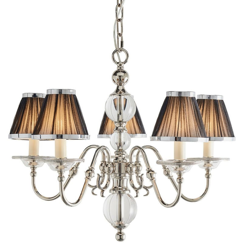Interiors Tilburg Nickel - Lámpara colgante de techo con 5 brazos y luces, níquel pulido, cristal transparente, E14
Interiors Tilburg Nickel - Lámpara colgante de techo con 5 brazos y luces, níquel pulido, cristal transparente, E14