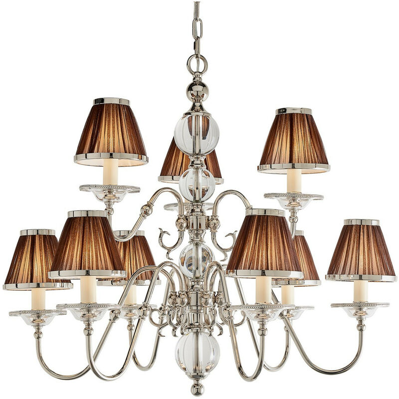 Interiors 1900 Lighting - Interiors Tilburg Nickel - Lámpara de araña de 9 luces con brazos múltiples, placa de níquel pulido y acabado de cristal,
Interiors 1900 Lighting - Interiors Tilburg Nickel - Lámpara de araña de 9 luces con brazos múltiples, placa de níquel pulido y acabado de cristal,