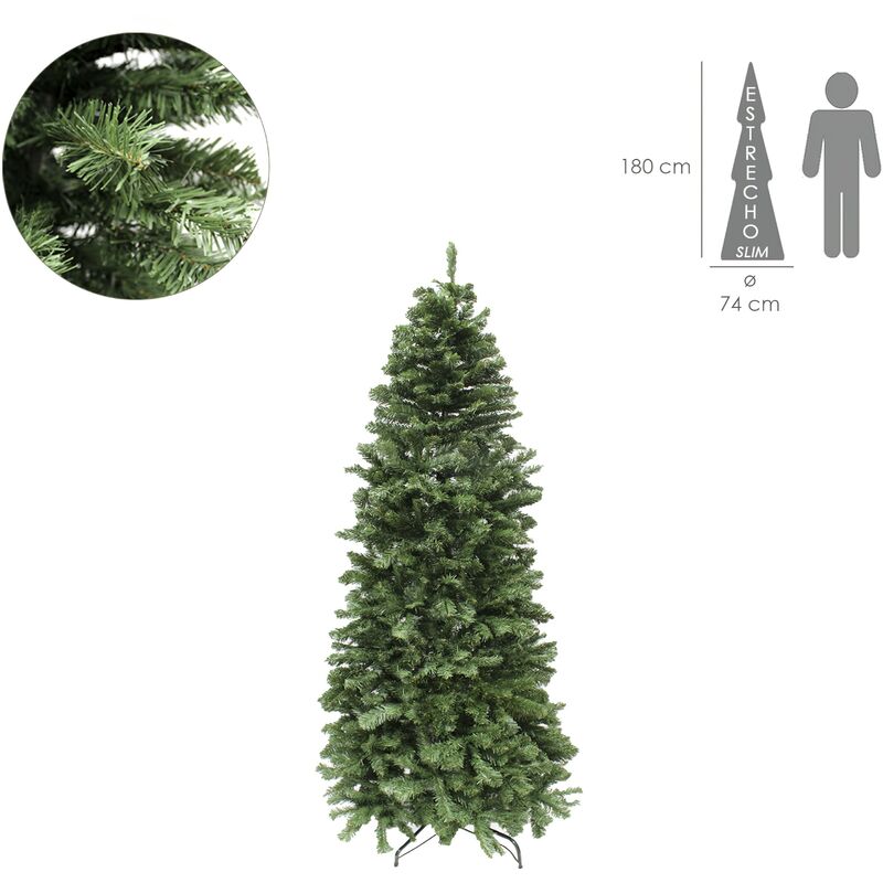 Árbol de navidad modelo slim (estrecho) de180 cm. con más de 653 ramas en pvc. abeto frondoso. soporte metálico.
Árbol de navidad modelo slim (estrecho) de180 cm. con más de 653 ramas en pvc. abeto frondoso. soporte metálico.