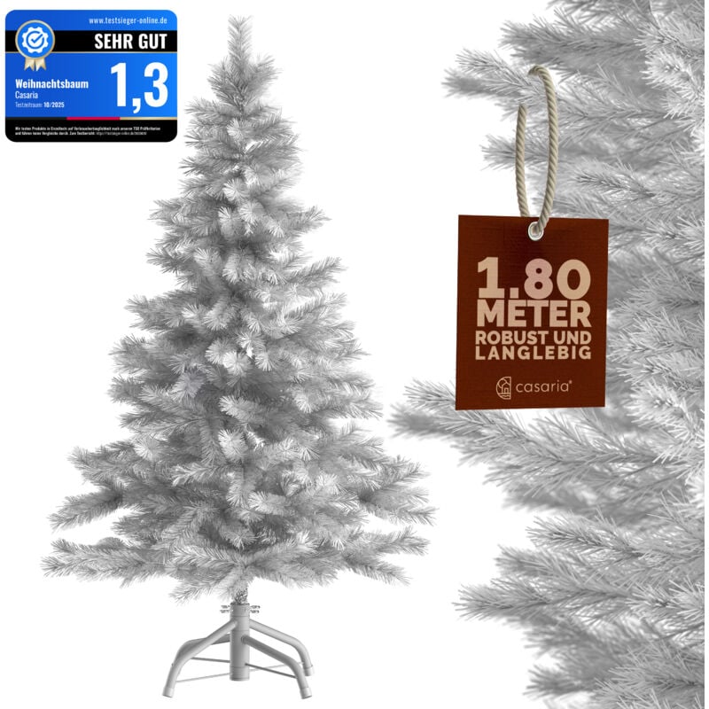 Casaria - Árbol de navidad artificial con soporte decoración de fiestas interior - color y tamaño a elegir Blanco 180cm 
Casaria - Árbol de navidad artificial con soporte decoración de fiestas interior - color y tamaño a elegir Blanco 180cm