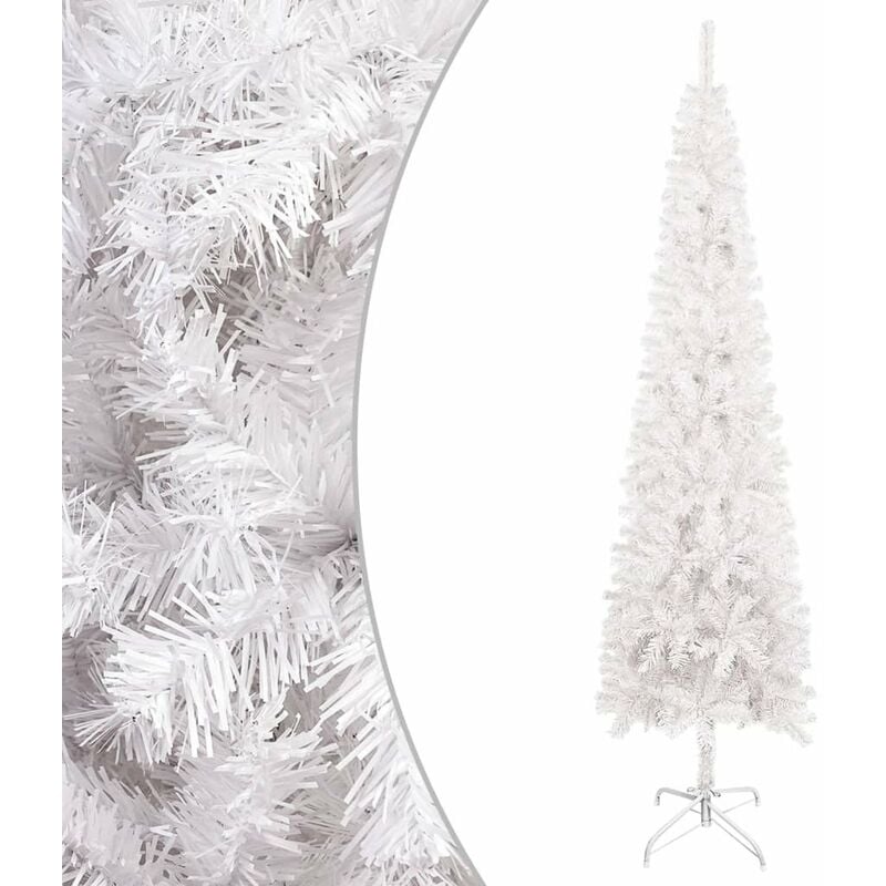 arbol de Navidad delgado blanco 240 cm
