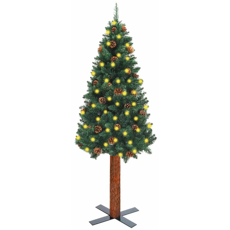 Happyshopping - arbol de Navidad estrecho LED madera real y conos verde 150 cm
Happyshopping - arbol de Navidad estrecho LED madera real y conos verde 150 cm